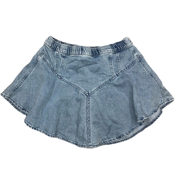 aerie Dresses & Skirts - Aerie Denim Mini Skirt S Blue Find‎ Happy Everywhere Circle Jean Flare Beach NEW
